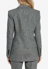Dolce & Gabbana Single-Breasted Jacket in Dotted Wool Gray F29QGT FMBAR-S8030