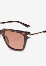 McQueen T-bar Icon Square Sunglasses Brown 841552 J0749-2082