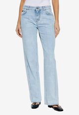 Dolce & Gabbana Logo Plaque Straight-Leg Jeans Light Blue FTDCFD G8NQ9-S9001