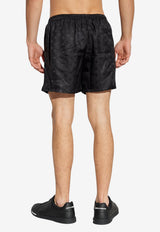 Dolce & Gabbana DG Logo Silk Boxer Shorts Black M3A12T FJ1JY-N0000