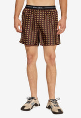 Dolce & Gabbana Silk Jacquard Boxer Shorts Brown M4F08T IS1ZH-HM8SS