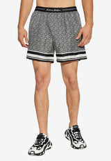 Dolce & Gabbana Printed Silk Boxer Shorts Gray M4F08T HI1ZU-HH8RN