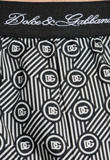 Dolce & Gabbana Printed Silk Boxer Shorts Gray M4F08T HI1ZU-HH8RN