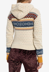 Etro Wool Jacquard Sweater with Hood Cream WRKE0314 AQ172-S9820