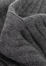 Dolce & Gabbana Knitted Cashmere Scarf Gray FXR15Z JBW0S-N5822