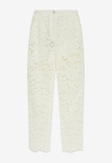 Dolce & Gabbana Cordonnet Lace Tailored Pants Cream FTAM2T HLM7L-W0001