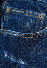 Dolce & Gabbana Loose-Fit Ripped Jeans Navy GYJDAD G8NK6-S9001