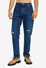 Dolce & Gabbana Loose-Fit Ripped Jeans Navy GYJDAD G8NK6-S9001