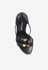 Dolce & Gabbana Keira 105 Goatskin Sandals with Charms Black CR1905 AO033-80999