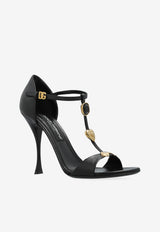Dolce & Gabbana Keira 105 Goatskin Sandals with Charms Black CR1905 AO033-80999