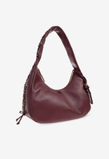 GANNI Medium Hobo Bag with Laces Burgundy A7262 5894-436