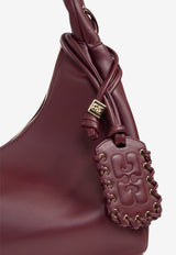 GANNI Medium Hobo Bag with Laces Burgundy A7262 5894-436