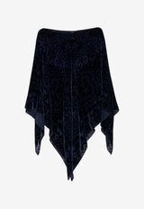 Etro Paisley Jacquard Velvet Poncho Navy WRJA0145 AV757-B0065