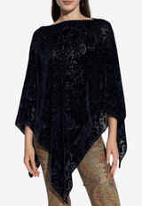 Etro Paisley Jacquard Velvet Poncho Navy WRJA0145 AV757-B0065