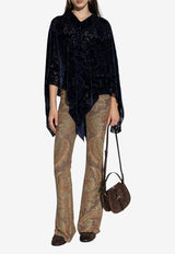 Etro Paisley Jacquard Velvet Poncho Navy WRJA0145 AV757-B0065