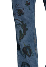 Etro Paisley Print Flared-Leg Jeans Blue WRNB0029 AKC92-S9880