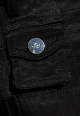 GANNI Mid-Rise Wide-Leg Cargo Pants Black W0808 6676-099