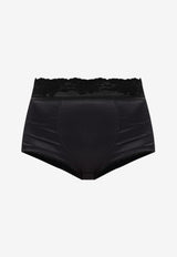Dolce & Gabbana Satin and Lace High-Rise Briefs Black O2D57T ON07V-N0000