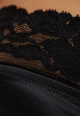 Dolce & Gabbana Satin and Lace High-Rise Briefs Black O2D57T ON07V-N0000