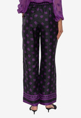 Dolce & Gabbana DG Logo Silk Pants Black FTAMPT HI1Z7-HN9BP