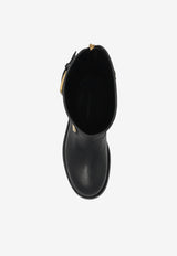 Dolce & Gabbana Bernini Mid-Calf Leather Biker Boots Black CT1081 AW352-80999