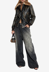 Dolce & Gabbana Vintage Leather Jacket with Detachable Fur Collar Brown F9S70L HULXW-M0674