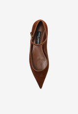 Dolce & Gabbana Cardinale Suede and Nappa Leather Flats Brown CB0267 AQ134-8S803