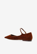 Dolce & Gabbana Cardinale Suede and Nappa Leather Flats Brown CB0267 AQ134-8S803