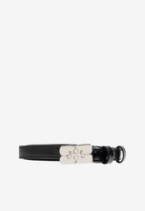 GANNI Logo-Buckle Leather Belt Black A7112 5971-099