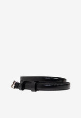 GANNI Logo-Buckle Leather Belt Black A7112 5971-099