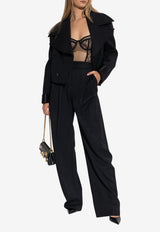 Dolce & Gabbana Double-Breasted Wool Coat Black F9S67T FUBGE-N0000