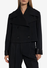 Dolce & Gabbana Double-Breasted Wool Coat Black F9S67T FUBGE-N0000