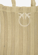 PINKO Medium Raffia Easy Tote Bag Beige 106728A39YC39_f4d6e9d7-b086-4673-980e-017011872f00
