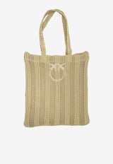 PINKO Medium Raffia Easy Tote Bag Beige 106728A39YC39_f4d6e9d7-b086-4673-980e-017011872f00