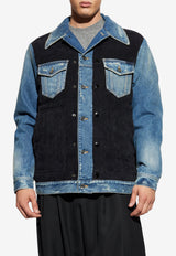 Dolce & Gabbana Denim Jacket with Corduroy-Inserts Black G9BTMD GJ699-S9001