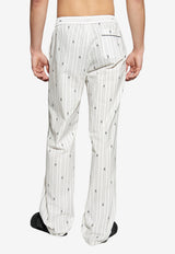Dolce & Gabbana DG Logo Striped Vanity Pants White GVRMAT HJMQR-S8350