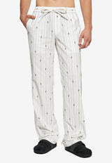 Dolce & Gabbana DG Logo Striped Vanity Pants White GVRMAT HJMQR-S8350
