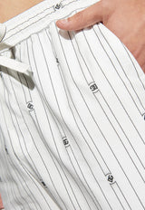 Dolce & Gabbana DG Logo Striped Vanity Pants White GVRMAT HJMQR-S8350
