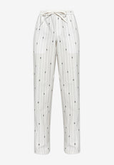 Dolce & Gabbana DG Logo Striped Vanity Pants White GVRMAT HJMQR-S8350