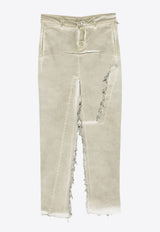 Rick Owens DRKSHDW Denim Sliced Skirt Sand DS01F4340SDSN_138