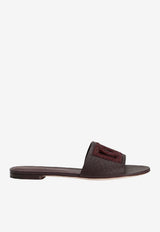 Suede and Dauphine Calfskin Flat Slippers