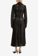 Long Double-Breasted Cordonetto Lace Coat