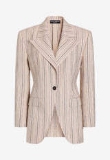 Single-Breasted Jacket in Regimental Pinstripe
