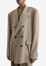 Sicilia Double-Breasted Tweed-Effect Jacket