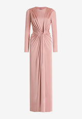 Maxi Dress with Front Draped-Knot