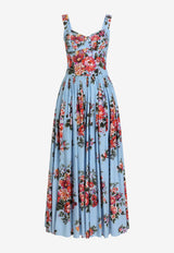 Flower Bouquet-Print Dress