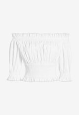 Off-Shoulder Gathered Cropped Top