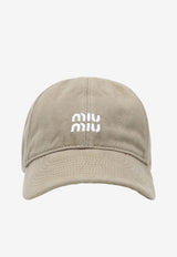 Miu Miu Washed Denim Logo Cap Beige 5HC3692CR1/T_MIU-F0D2X