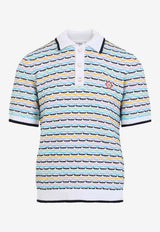 Striped Knit Polo T-shirt