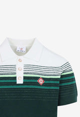 Boucle Striped Knit Polo T-shirt